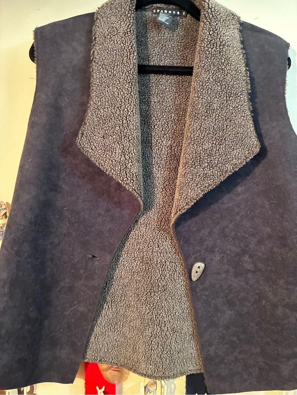 Women's Faux Shearling Vest - Gray